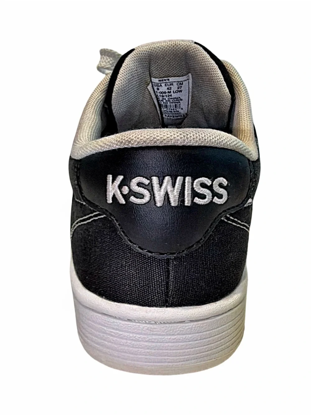 K-Swiss Men's Classic Black & White Sneakers | Swiss Luxury / Size 9